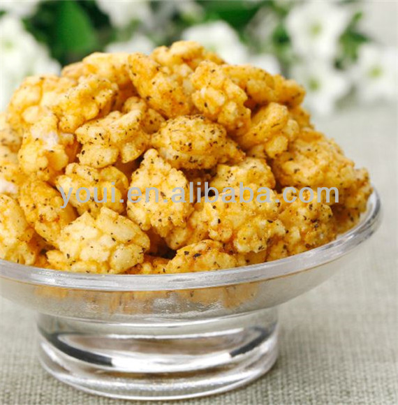 Black Pepper Flavor Fried Round Rice Crackers Products China Black