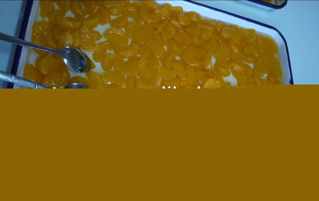 light orange,turquoise blue mandarin orange in light syrup