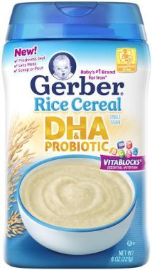 gerber dha and probiotic rice cereal