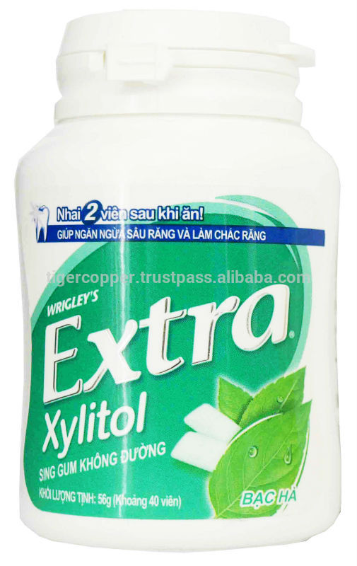 EXTRA XYLITOL PEPPERMINT GUM JAR 56G/WRIGLEYS CHEWING GUM/SUGAR FREE