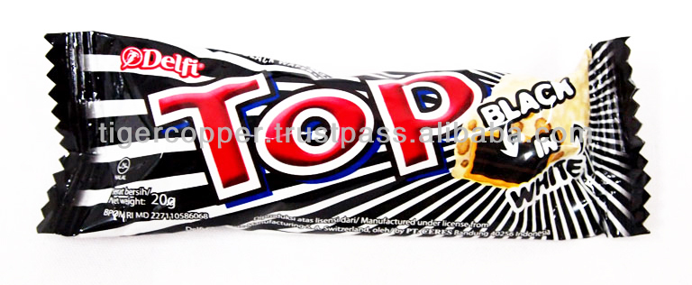 Delfi Top Black In White Chocolate Bar 20g Chocolate Wafer Bar