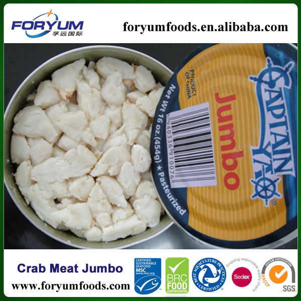 Frozen Pasteurized Canned Crab Meat Jumbo Products China Frozen Pasteurized Canned Crab Meat Jumbo Supplier