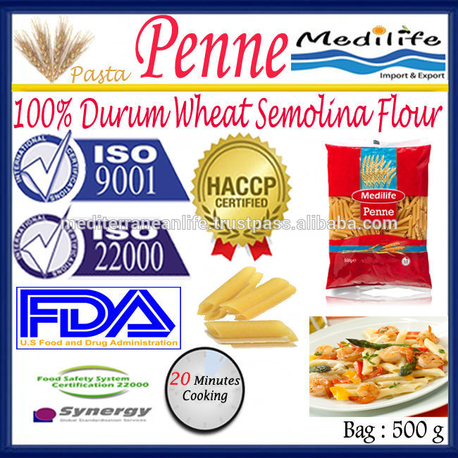 Penne Macaroni 500g Bag,Durum Wheat semolina Penne Short Pasta,Penne