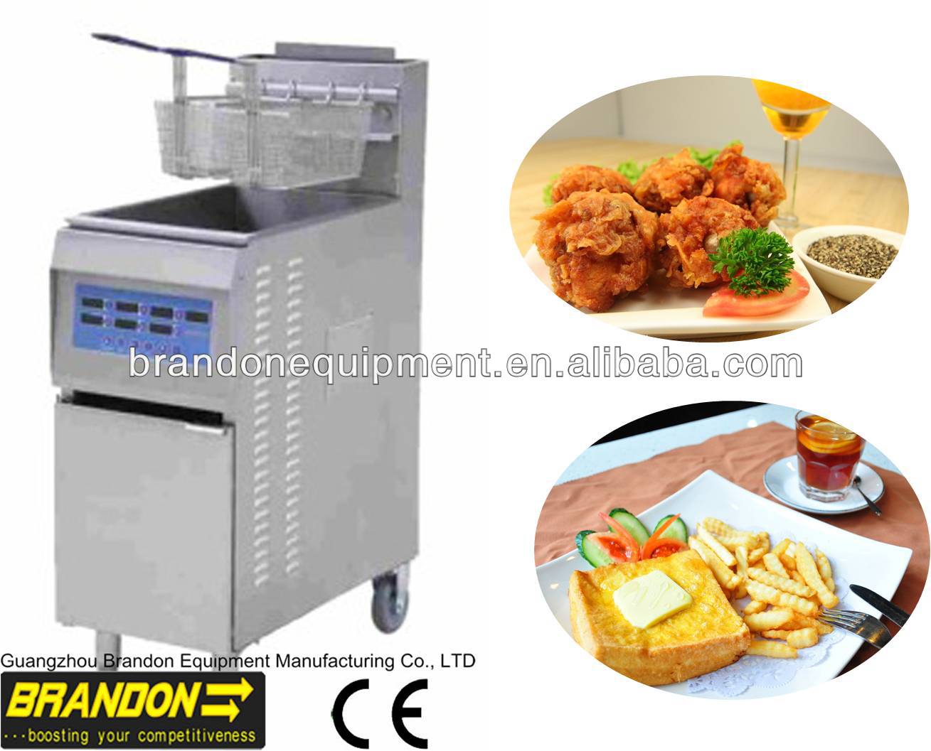 CE approved chicken deep fryer machine computer control model
