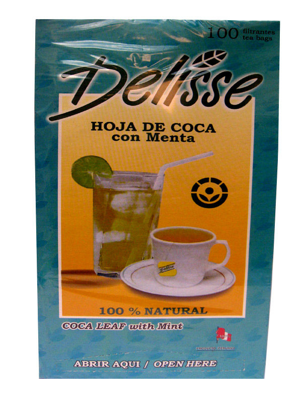 1 Box Tea Coca Leaf with Mint Delisse (100 bags) products,Peru 1 Box