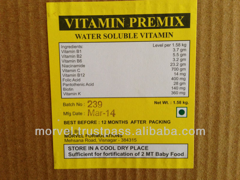 Vitamins Premix,India MORVEL FORMULATIONS price supplier 21food