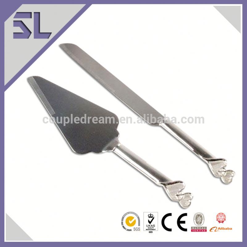 Zinc-Alloy Silver Plate Wedding High Ended Cake Decorating Tool For Wedding Cake Knife Set Wholesale