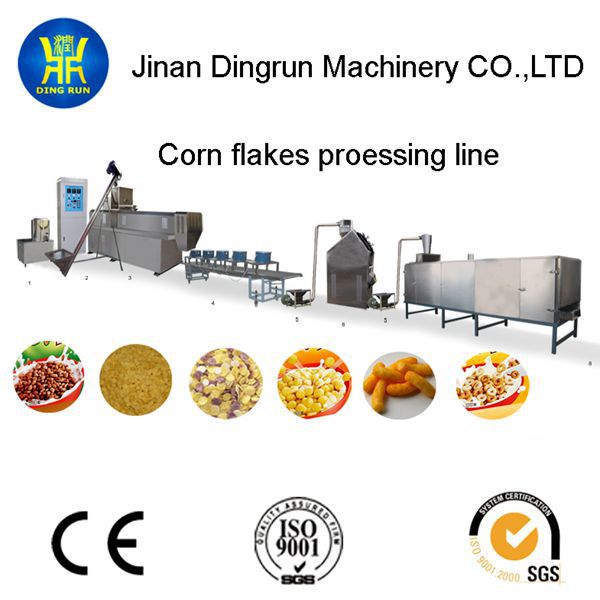 Corn Flakes Breakfast Cereal Extrusion Food Machine China Dingrun Price