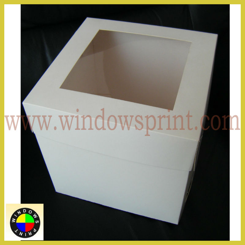 Foldable Large Paper Cake Boxes With Clear Window products,China