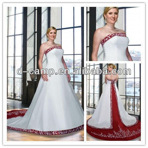 ivory and red wedding dresses