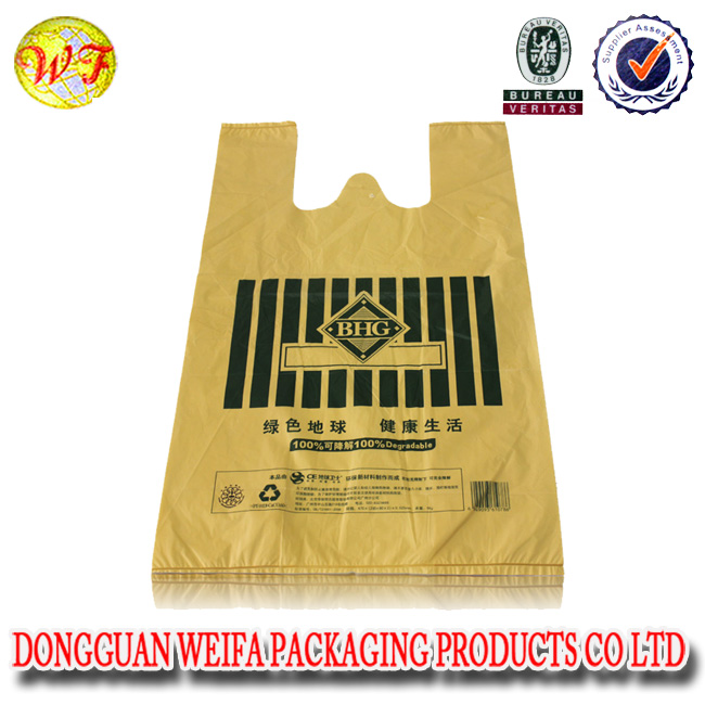 Corn starch t-shirt bag/ plastic vest bag/ shopping bag,China WF price ...