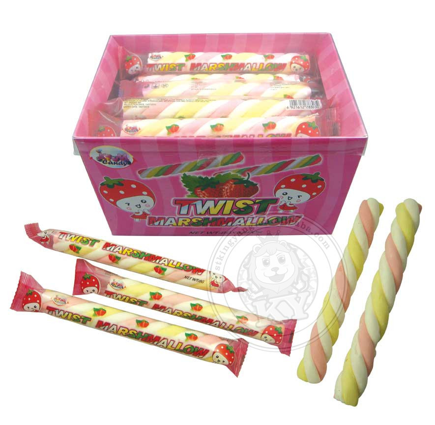 Strawberry Twist Marshmallow,China price supplier - 21food