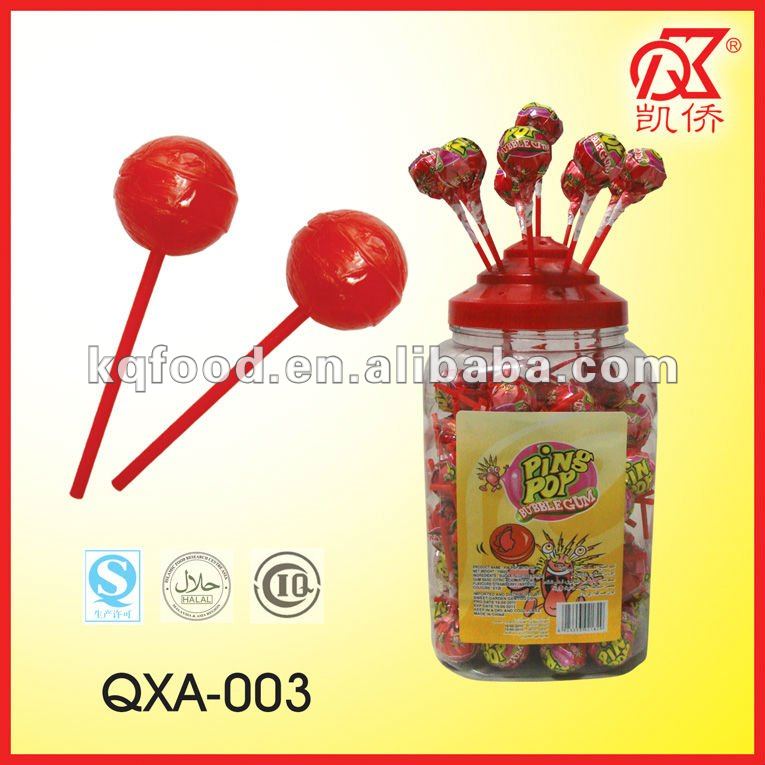 21g Ping Pop Fruity Bubble Gum Plastic Lollipop,china Kaiqiao Price 