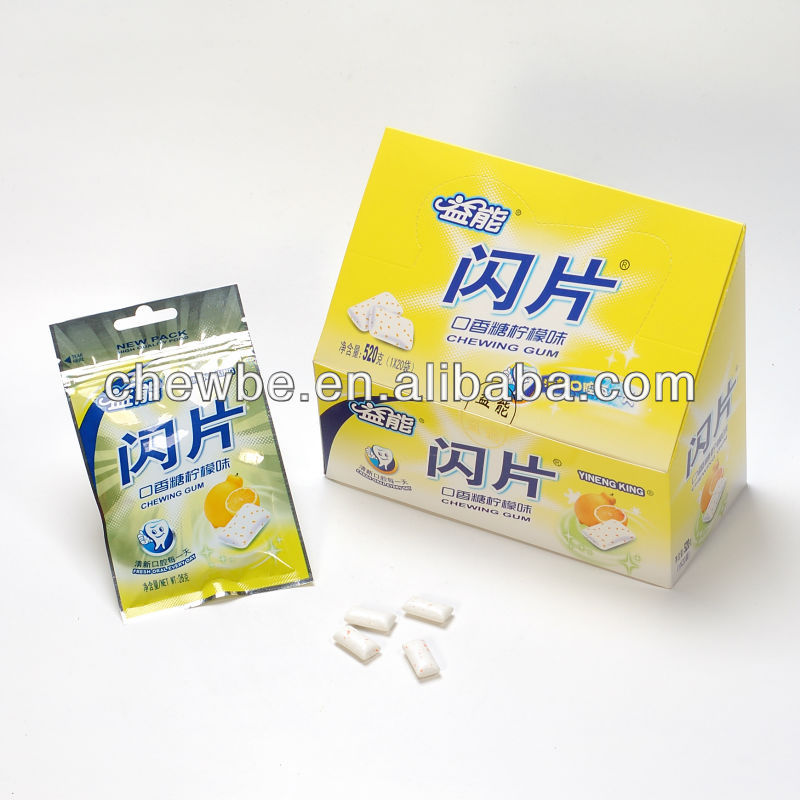 bubble gum lemon flavored gum,China Yineng price supplier - 21food