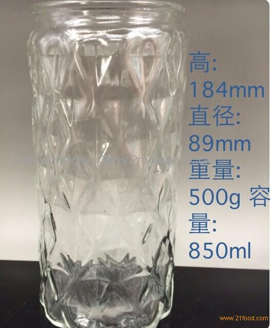 850ml round glass jars
