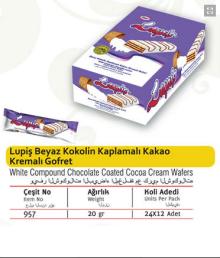 Lupis White Compound Chocolate Coated Coco Cream Wafers