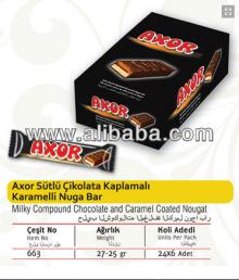 Axor 25 gr.Milkly Compound Chocolate and Caramel Coated Nougat