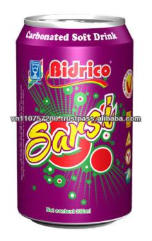 Carbonated Soft Drink in 330 ml Aluminum Can - Sarsaparilla flavor - Bidrico Brand