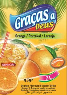 Orange Powdered Flavored Drink 45 gr 2 lt