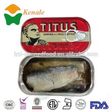 125g*50tins wholesale titus sardines in vegetable oil