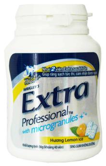 EXTRA PROFESSIONAL LEMON ICE GUM JAR 56G/WRIGLEYS CHEWING GUM/SUGAR FREE XYLITOL GUM