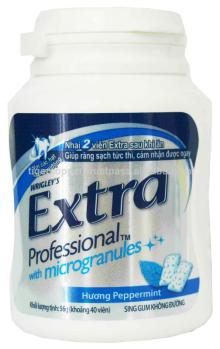EXTRA PROFESSIONAL PEPPERMINT GUM  JAR  56G/WRIGLEYS CHEWING GUM/ SUGAR  FREE XYLITOL GUM