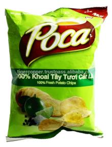 POCA 100% FRESH POTATO CHIPS LIMIE AND PEPPER FLAVOUR PACK 27G