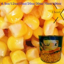 Hot sell Sweet yellow corn canned with cheap Non-GMO SWEET CORN with delicious sweet corn whole kern