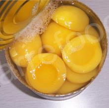 2014crop Canned yellow peach halves in light syrup