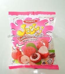 YOGEE  Lychee   Jelly  with Nata De Coco (25gm) -  jelly , pudding,  lychee  flavour  jelly ,  fruit   jelly 