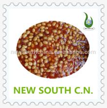delicious canned baked soy beans in tomato sauce