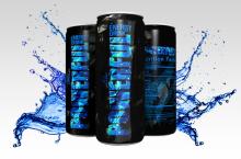Powerful energy drink blue