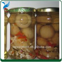 marinated mushroom in glass jar