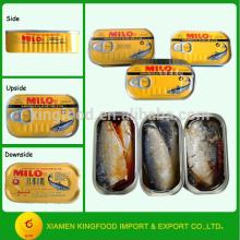 Canned sardine canned seafood in vegetable oil 125g
