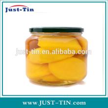 Glass canned peach /canned yellow peach / canned fruit in light syrup