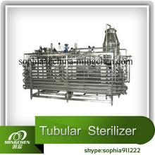 liquid tubular sterilizer/cooler for bulk milk