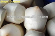Fresh young  coconut , full-husked, diamond shape
