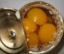canned yellow peach in light syrup 3000g/425g