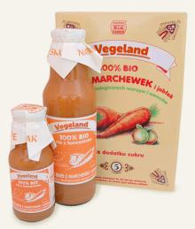 Organic carrot and apple juice