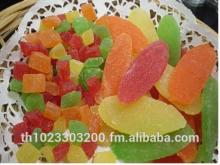 Natural Dried Pineapple core dice mix color