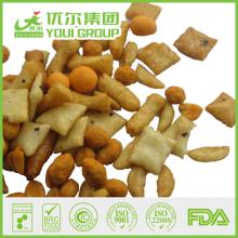 Rice crackers and coated peanut mix