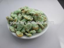 Wasabi coated broad beans