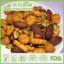 Almond peanut rice crackers spicy trail mix