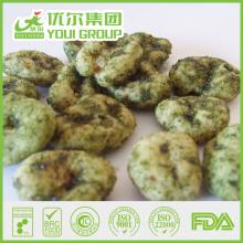 Seaweed flavor coated broad bean snacks