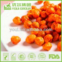 Top Sriracha fried coated peas, garlic and spicy flavor
