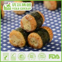 Cheese flavor, nori covered rice crackers