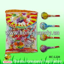 21g  Whistle   Lollipop   Candy  with Bubble Gum Centre