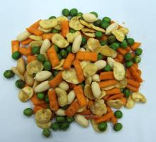 mixed roasted nuts and beans and crackers