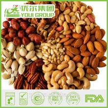 Salted Mixed Nuts, Roasted Almonds, pistachio nuts, hazelnut kernels. pine nut kernels