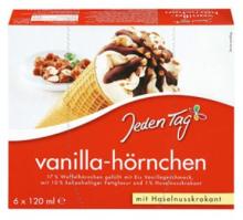 Jeden Tag Ice Cream Vanilla Cone with Chocolate 6x120ml